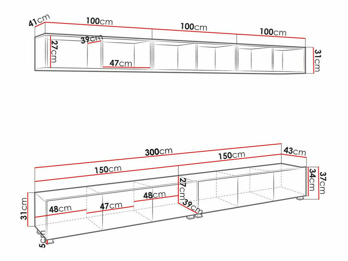 Living room set Remus XXXIII (Black + Glossy black + Artisan oak)