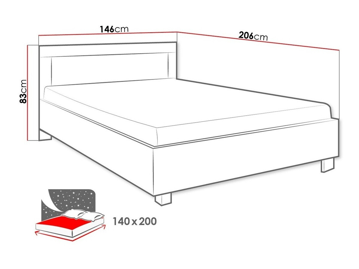 Bed Melfeli 119 (Sonoma oak)