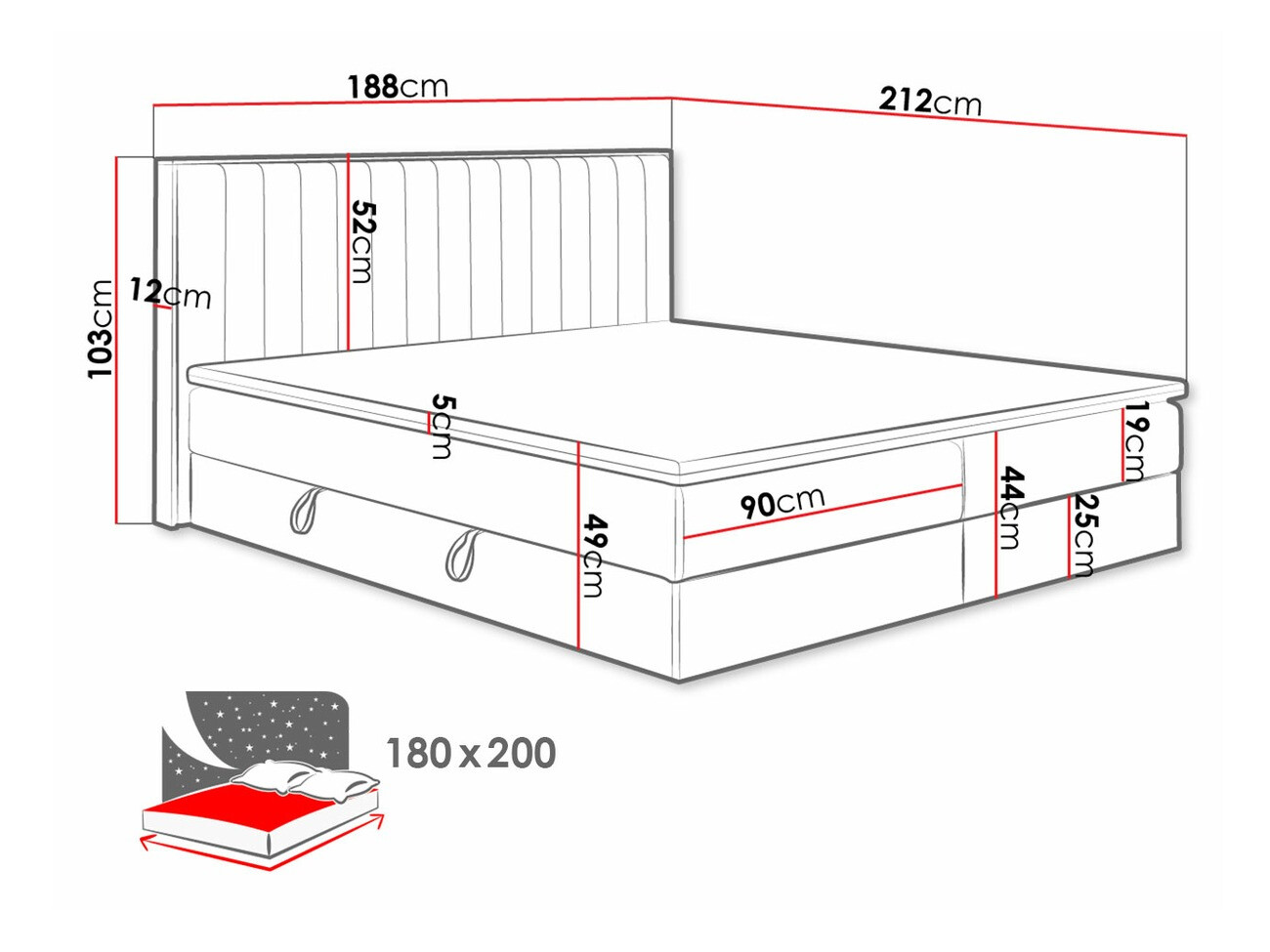 Continental bed ComfiDream Odelra (Soro 21)