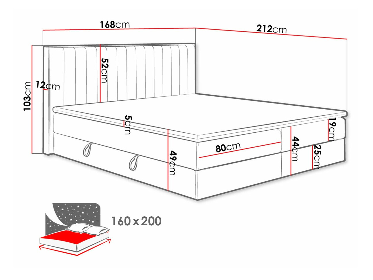Continental bed ComfiDream Odelra (Soro 24)