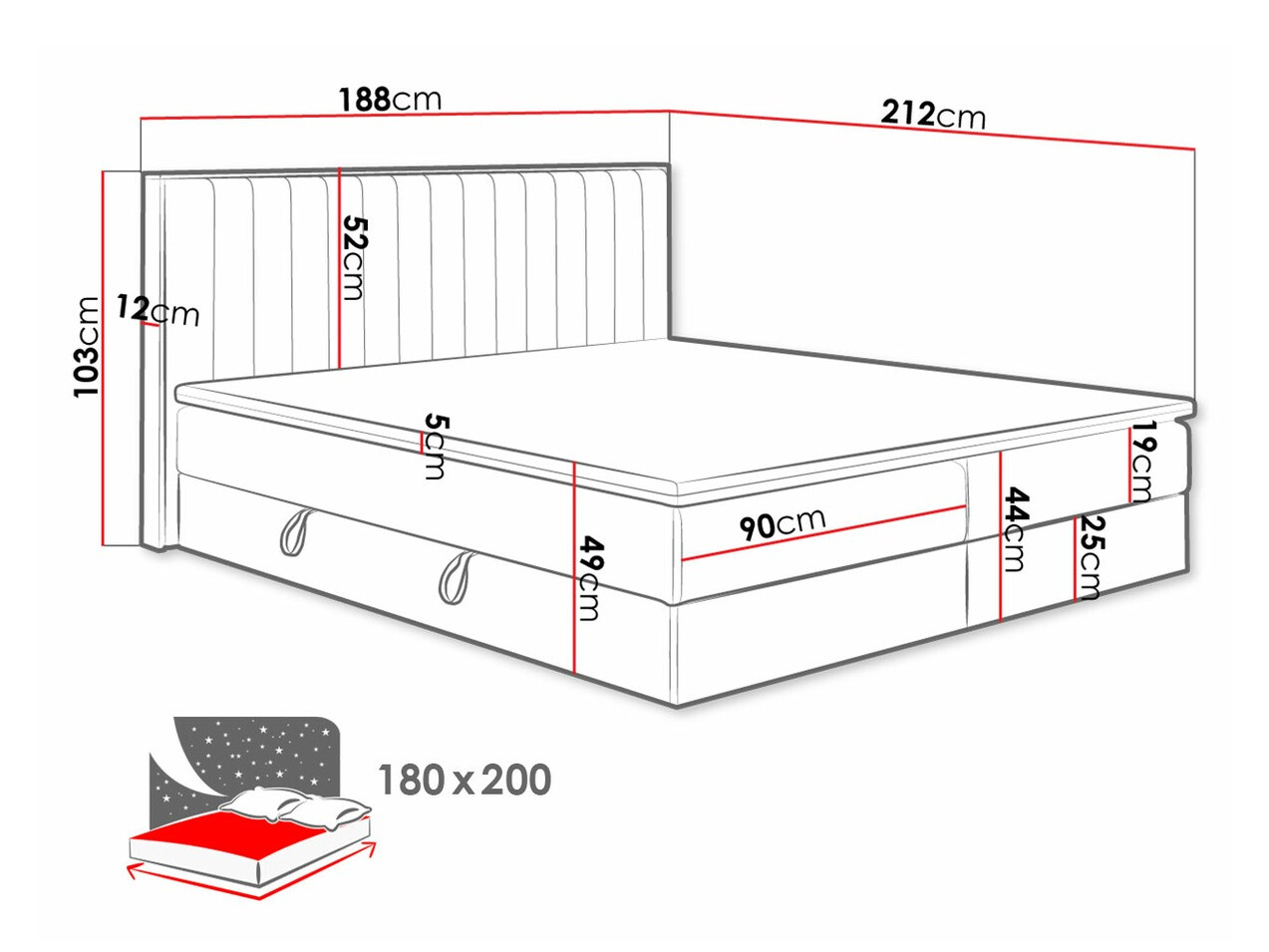 Continental bed ComfiDream Odelra (Soro 24)
