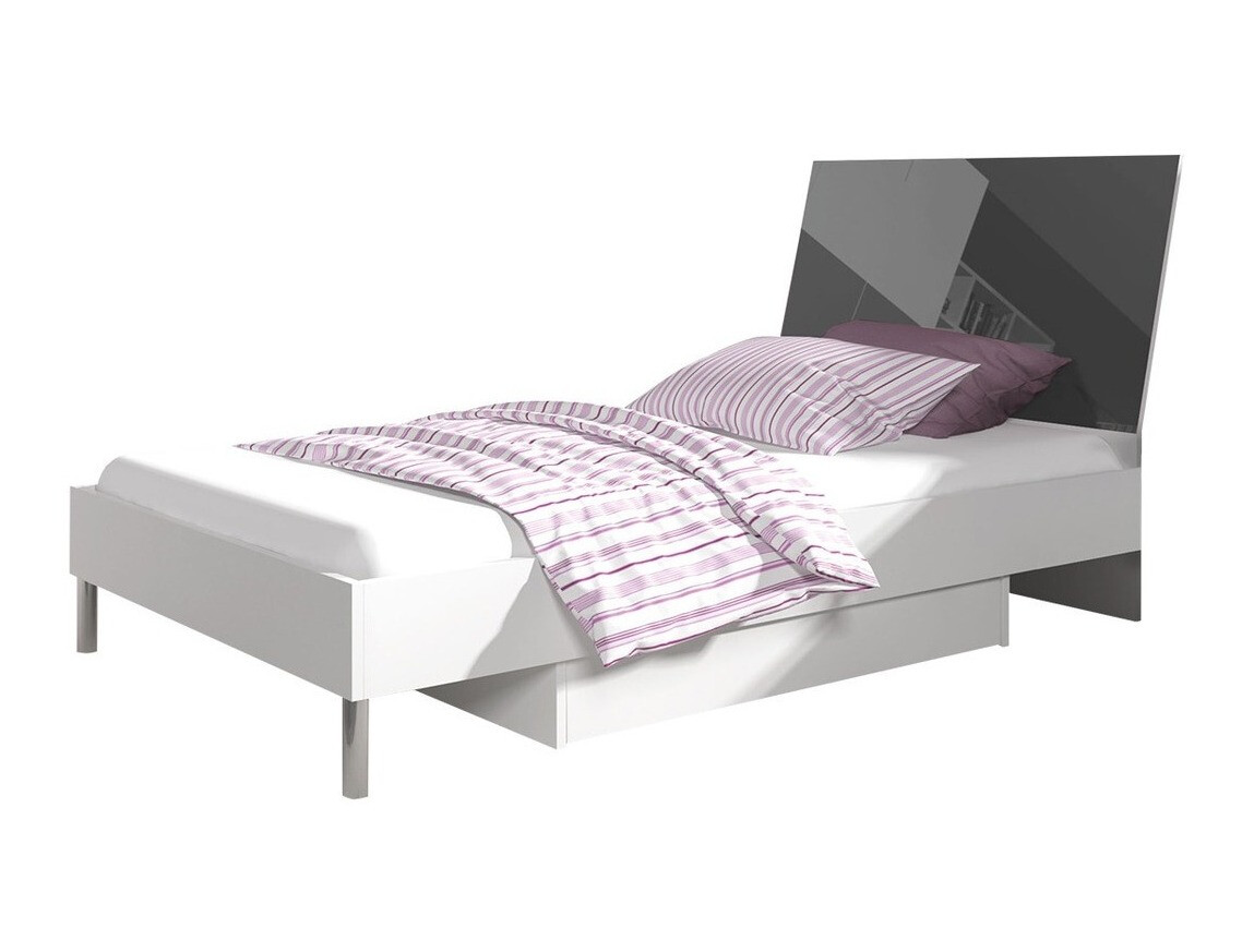 Bed Campus (White + Gloss grey)