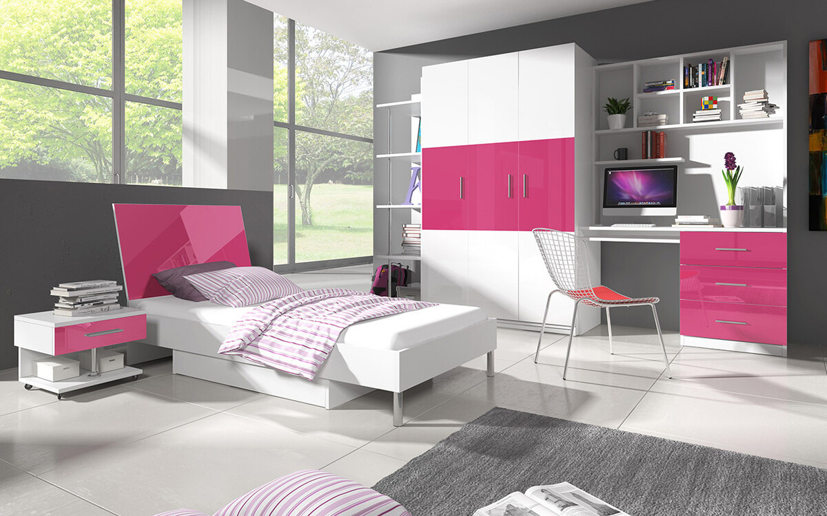 Bed Campus (White + Glossy pink)