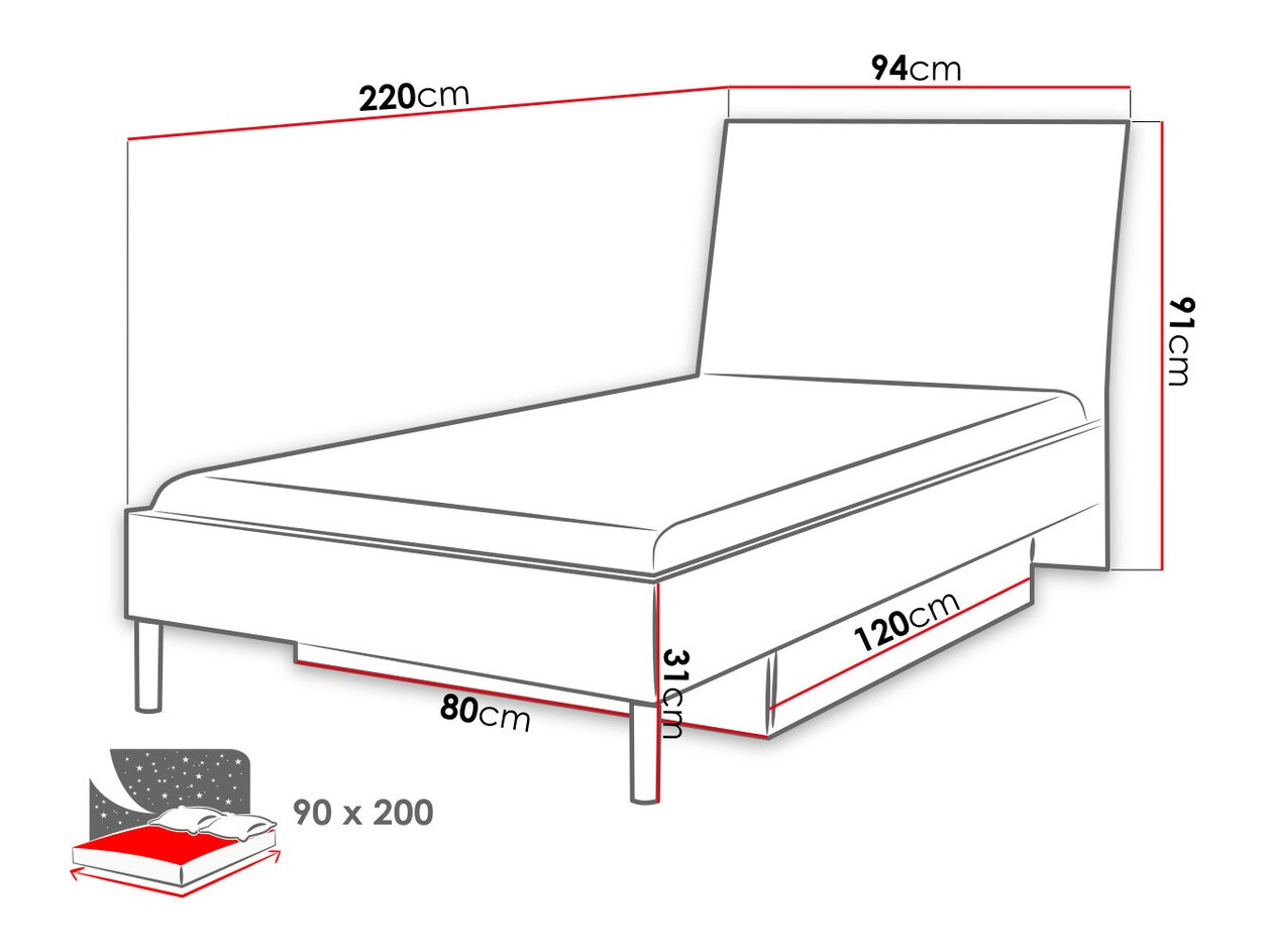 Bed Campus (White + Glossy pink)