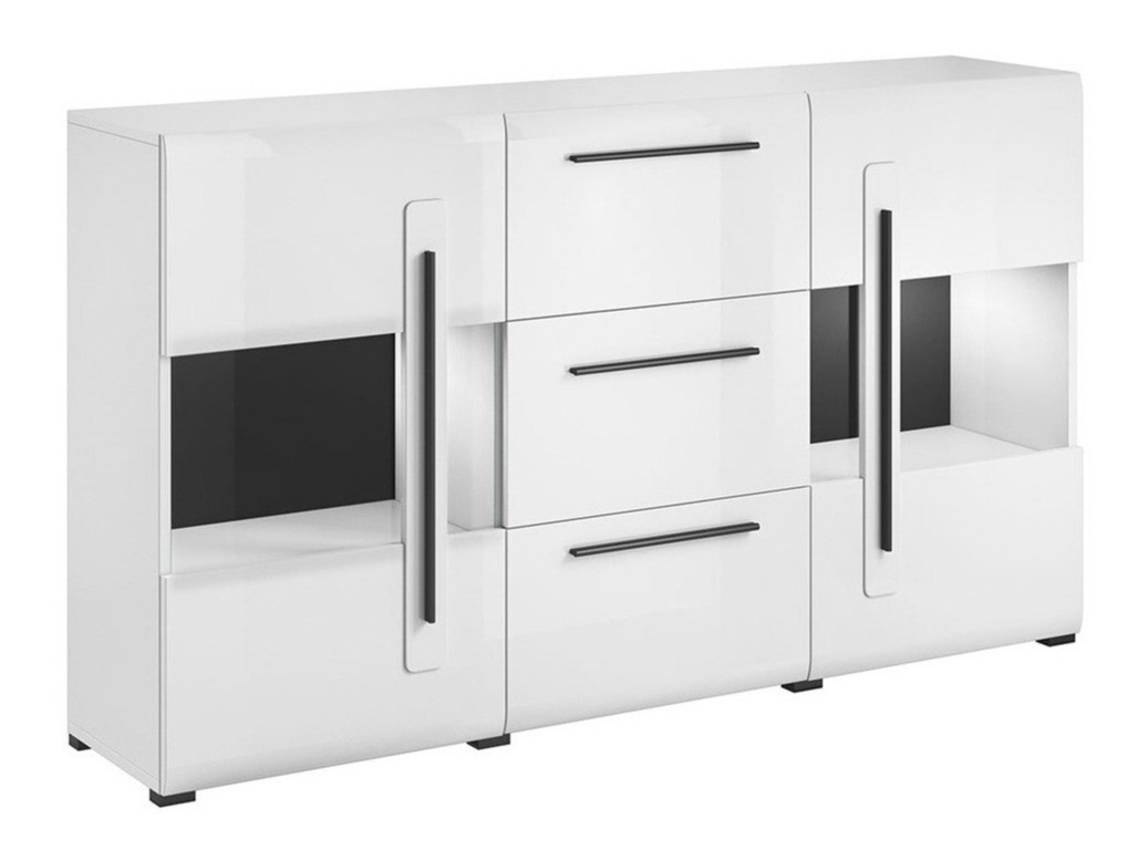 Chest of drawers Ophsalu 106 (White + Glossy white)