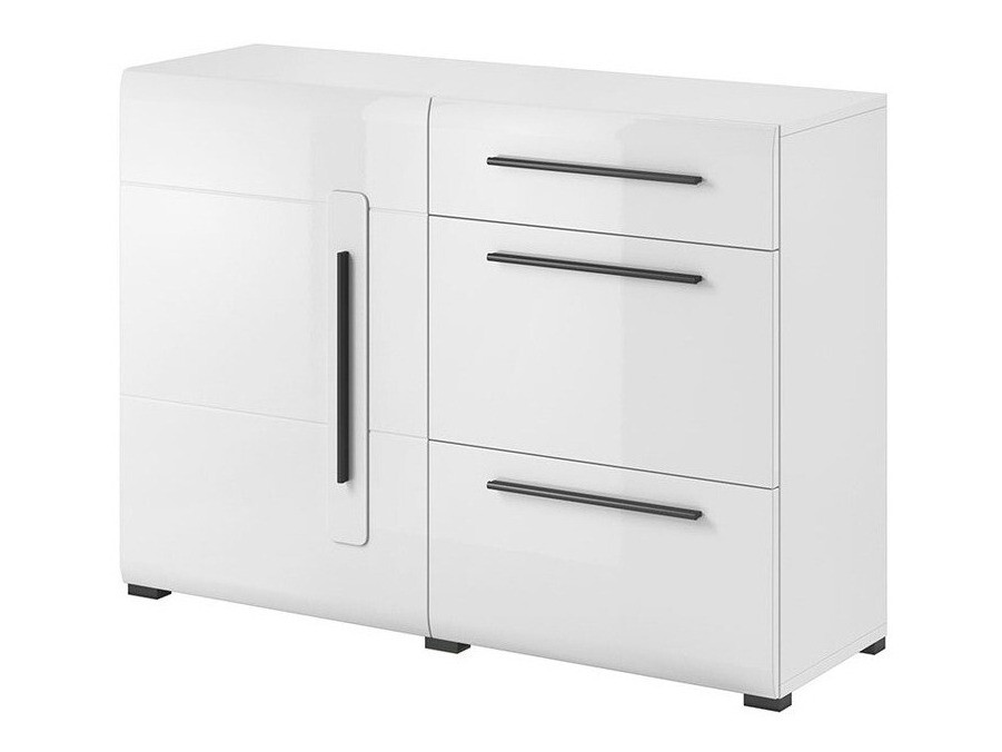 Chest of drawers Ophsalu 107 (White + Glossy white)