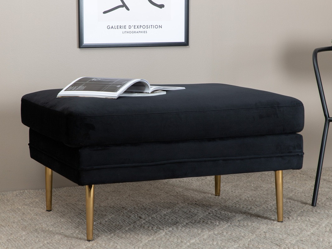 Upholstered bench Dallas 2653 (Black + Golden)