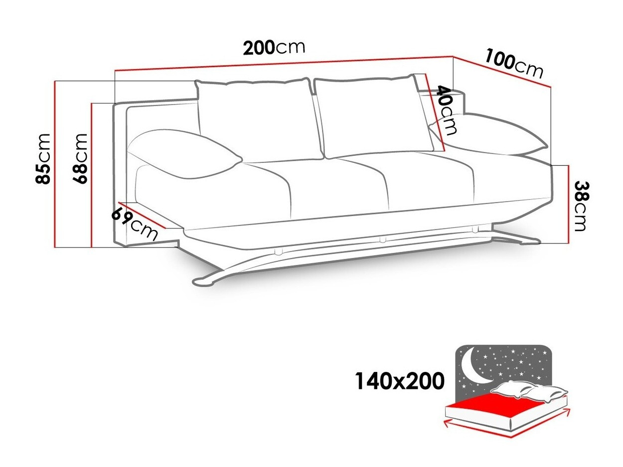 Sofa bed Velum (Soft 020)