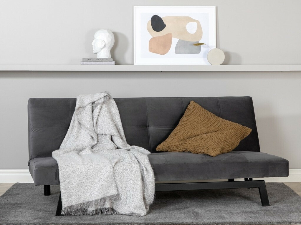 Sofa bed Dallas 1710 (Dark grey + Black)