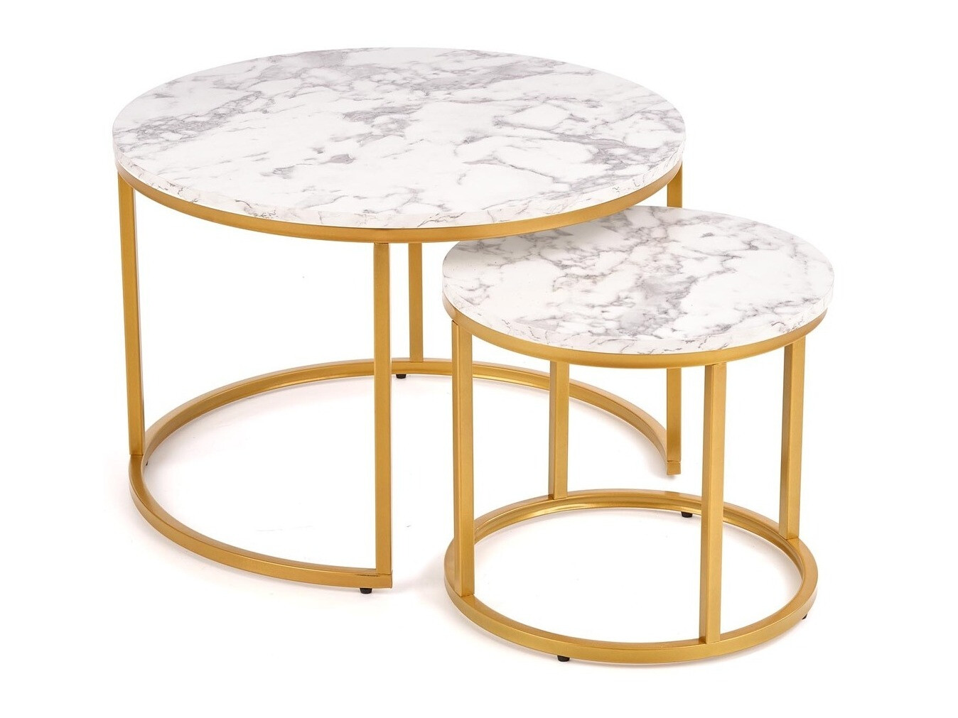 Nest of coffee tables Houston 2213 (White marble + Golden)