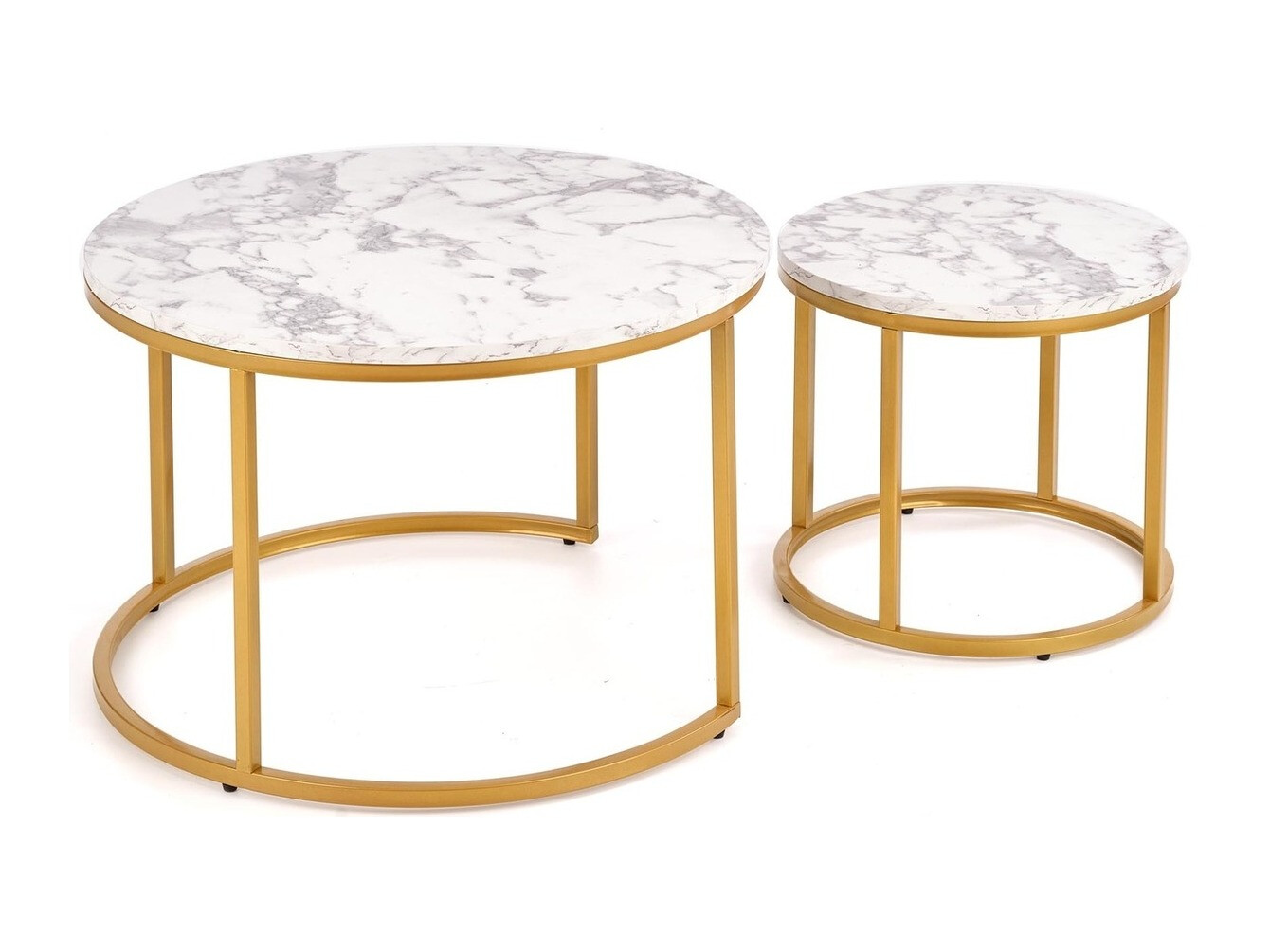 Nest of coffee tables Houston 2213 (White marble + Golden)