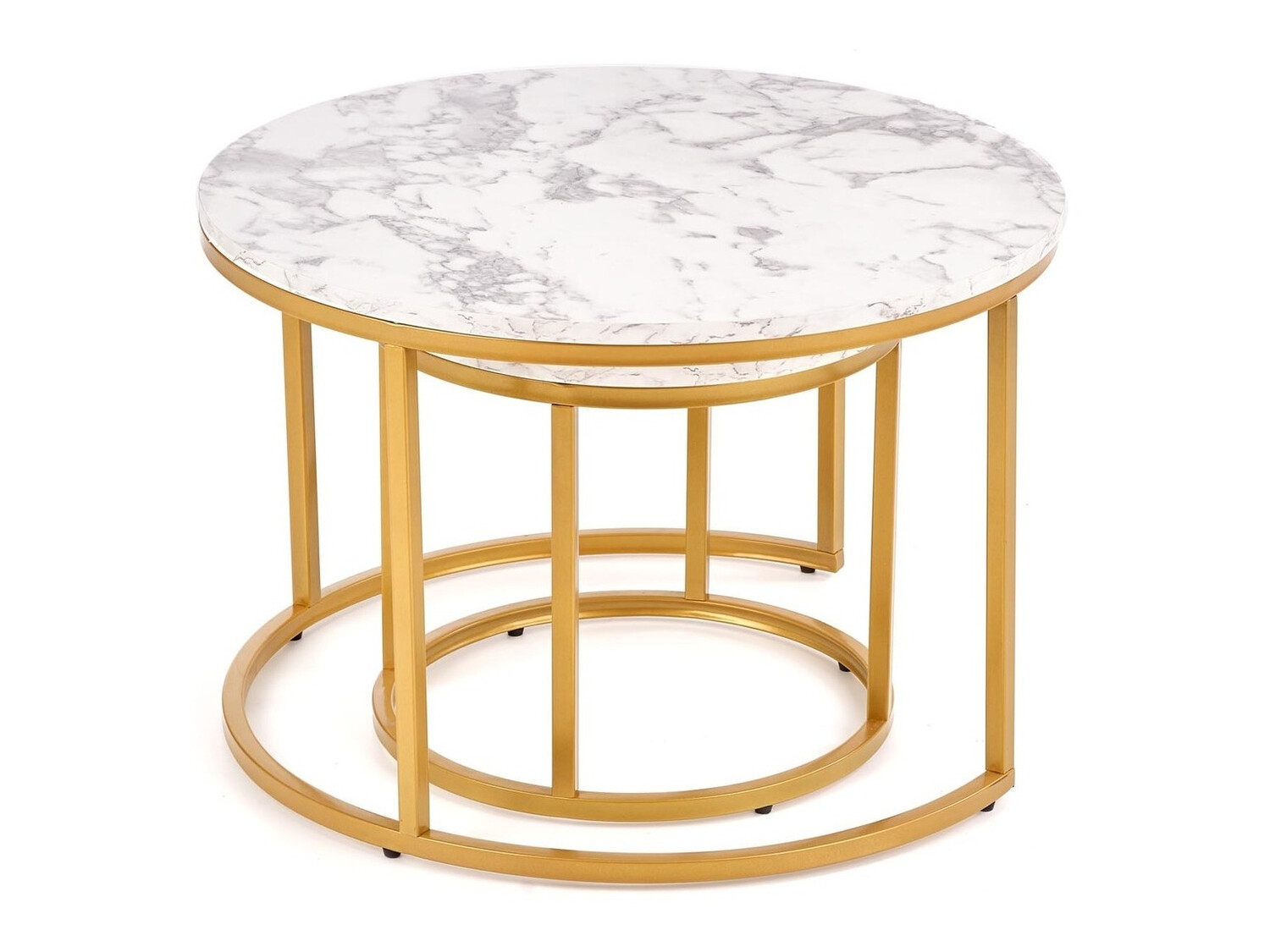 Nest of coffee tables Houston 2213 (White marble + Golden)