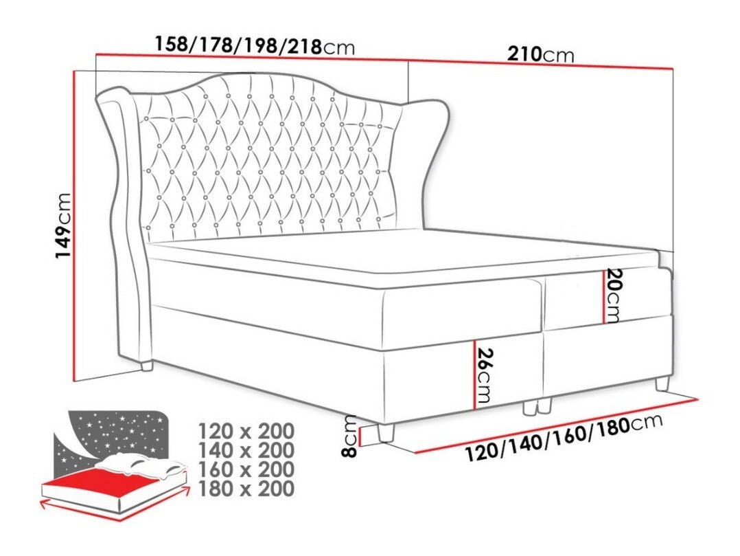 Continental bed Poeta (Kronos 29)