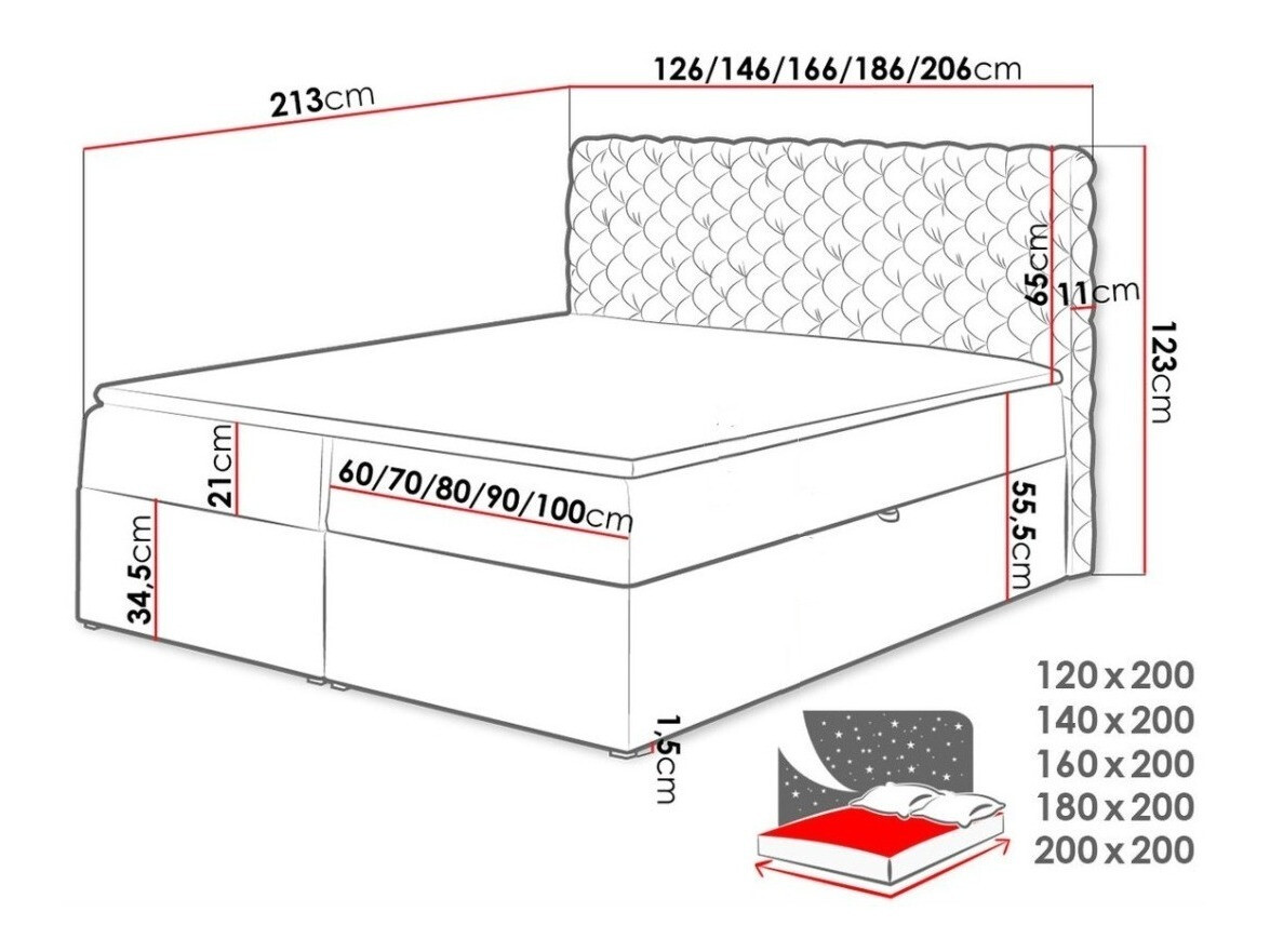 Continental bed Lac (Magic Velvet 2243)