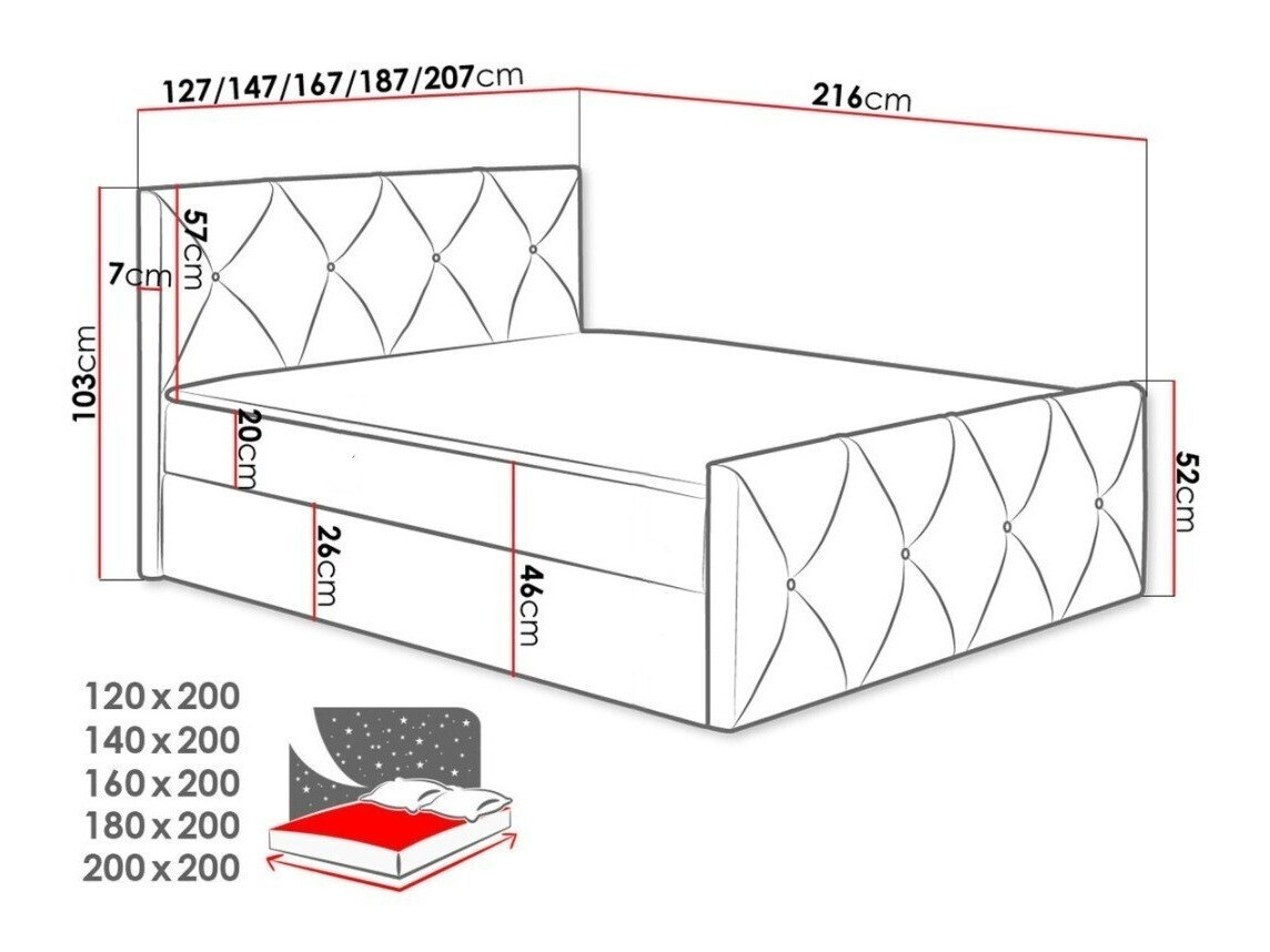 Continental bed Litus I (Mono 244)