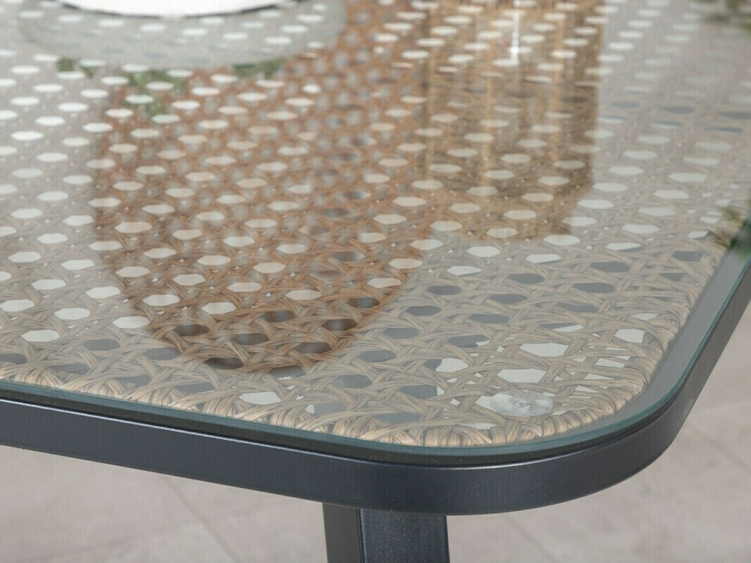 Table and chairs set Dallas 2477 (Light brown + Black)