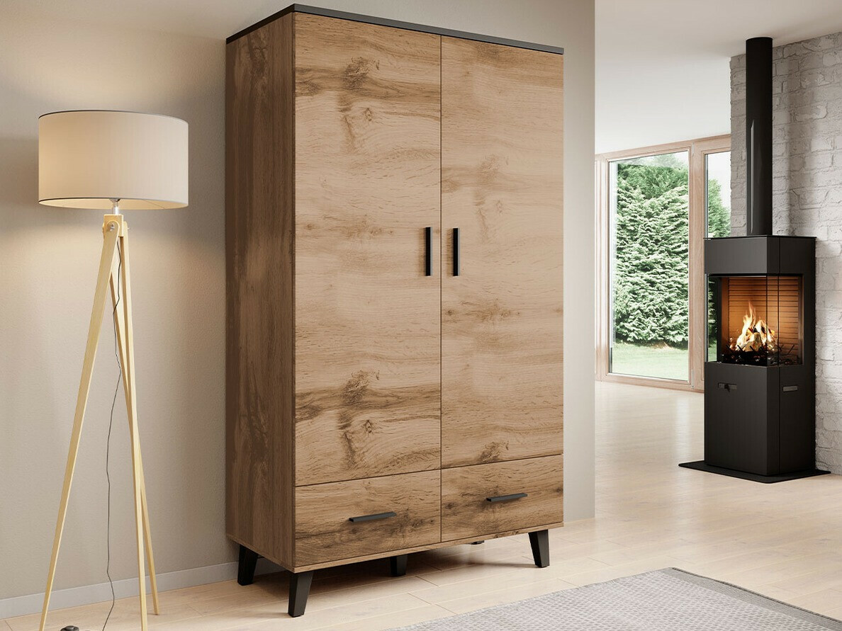 Wardrobe Larfloi 111 (Wotan Oak + Black)