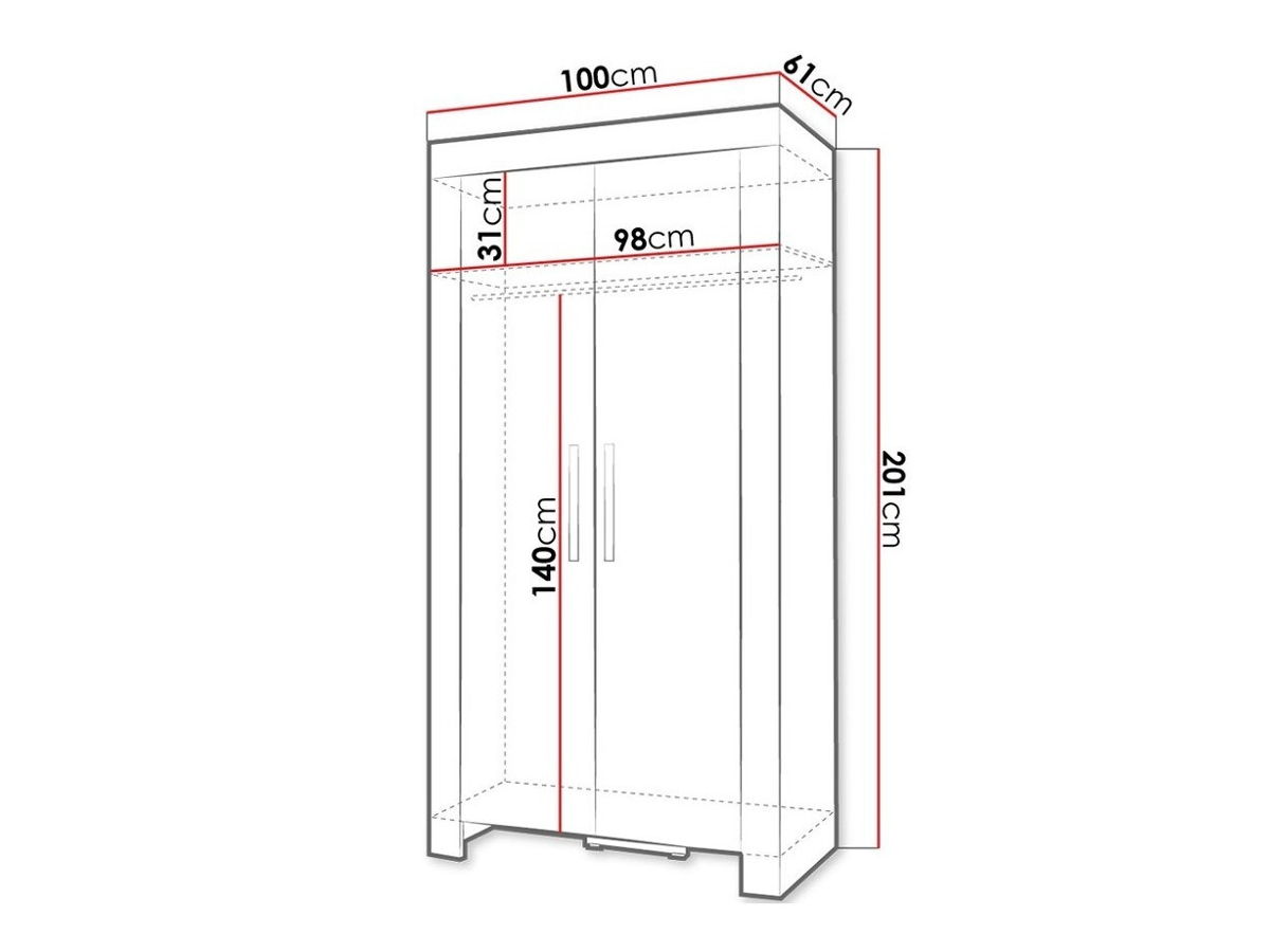 Wardrobe Melfeli 100 (Sonoma oak)