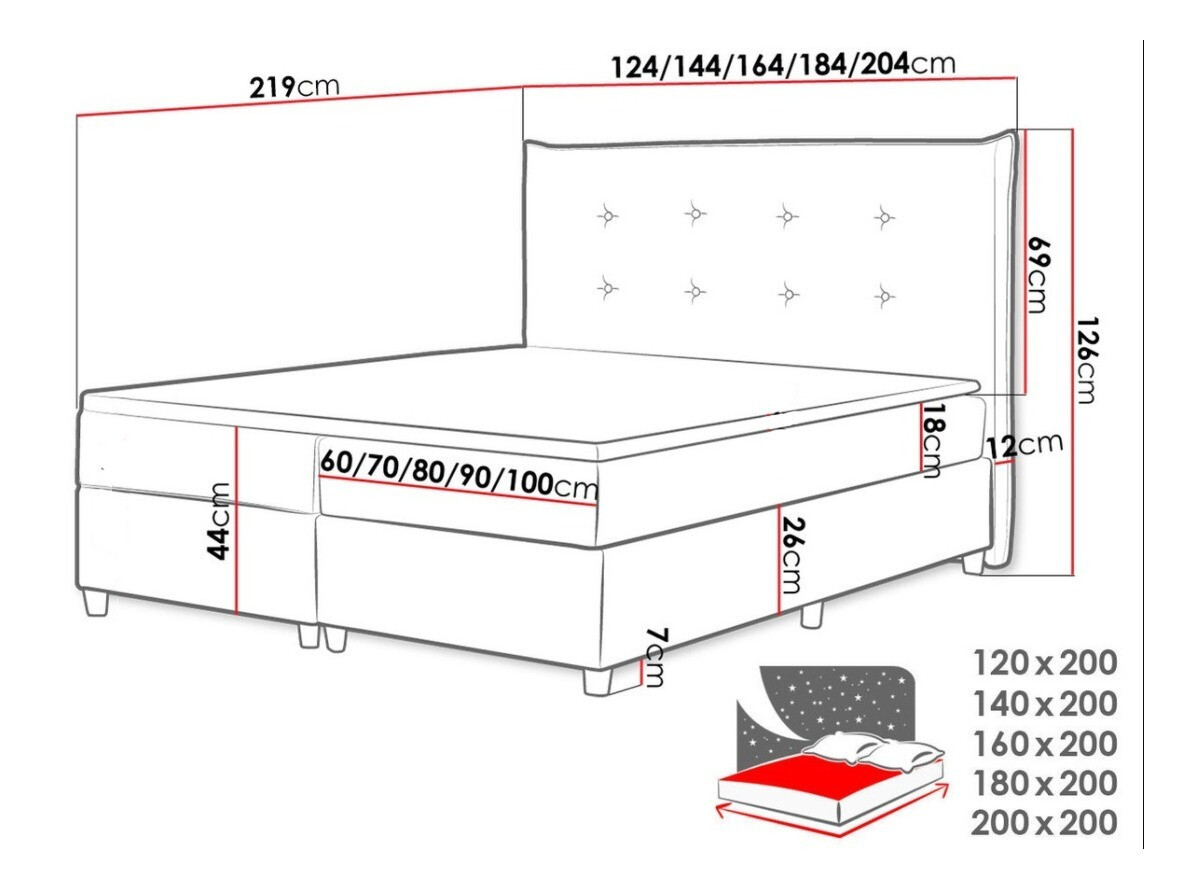 Continental bed Titulus (Uttario Velvet 2955)