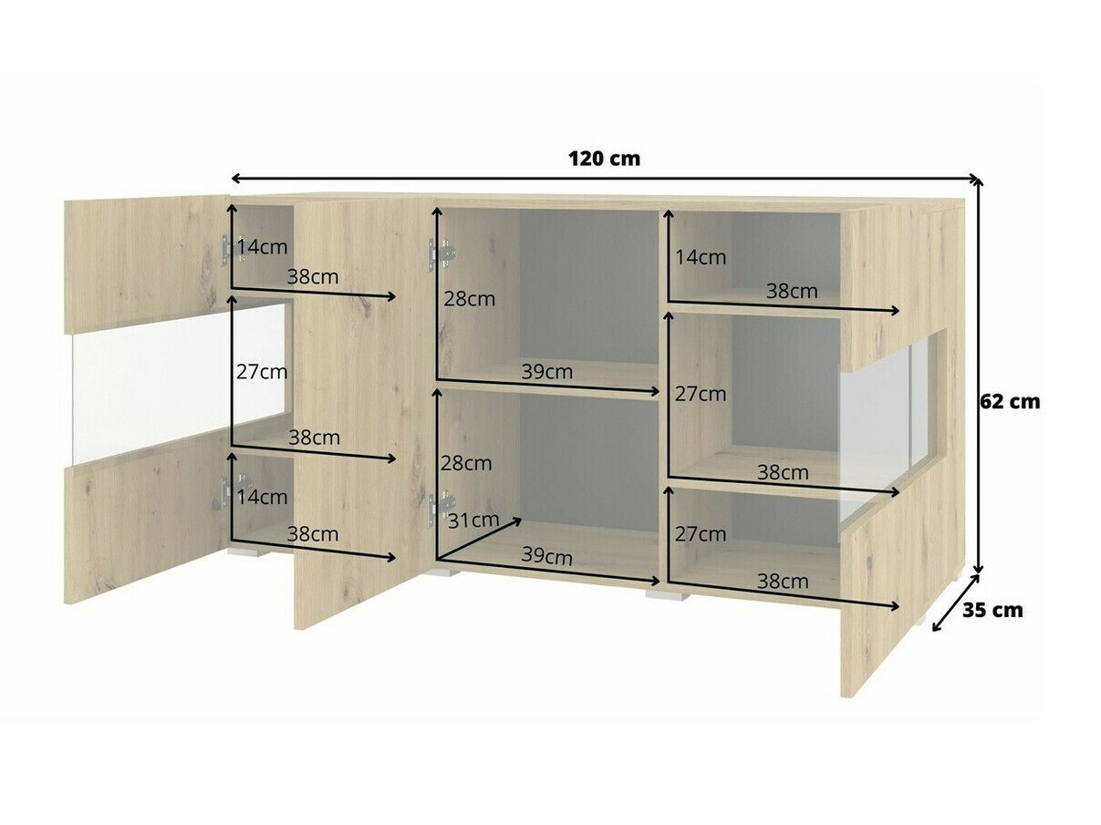 Sideboard Revmiru 102 (Black + Wotan Oak)