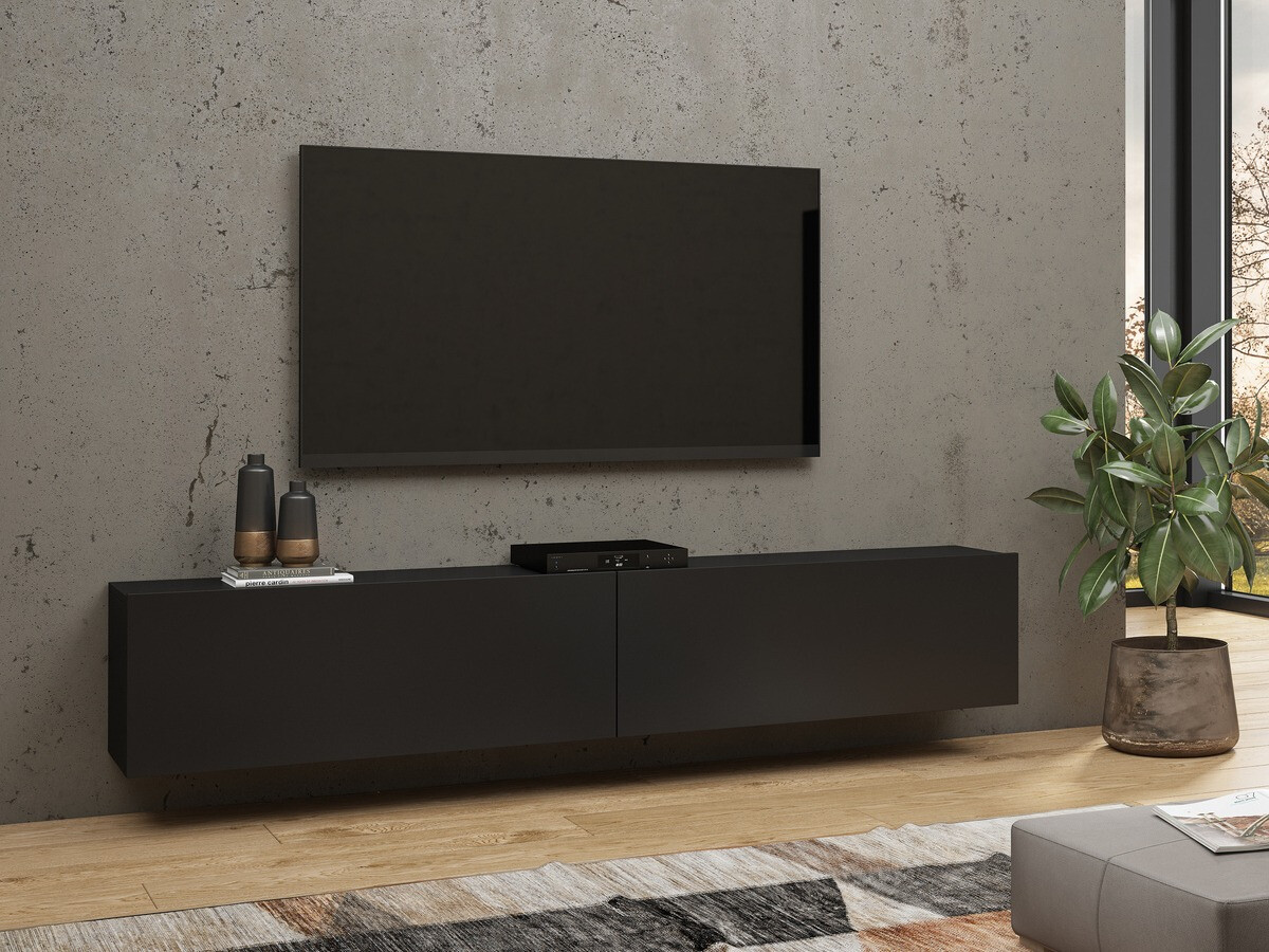 TV stand Revmiru 104 (Black + Wotan Oak)