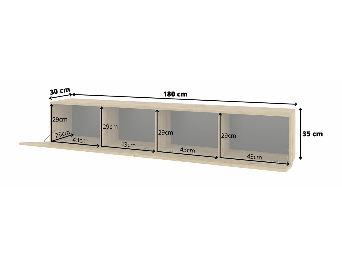 TV stand Revmiru 104 (Black + Wotan Oak)