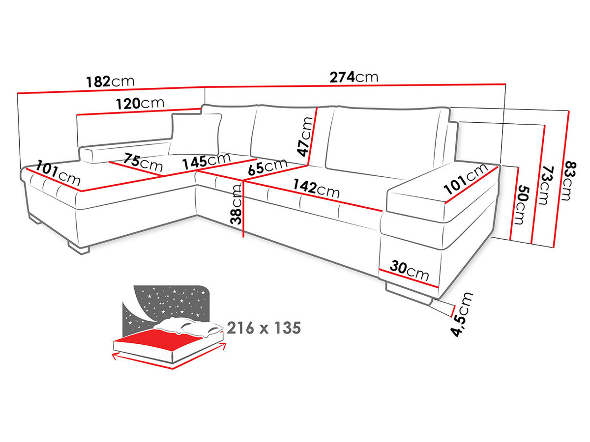 Corner sofa Comfivo Olivetum I (Fresh 37 + Fresh 32)