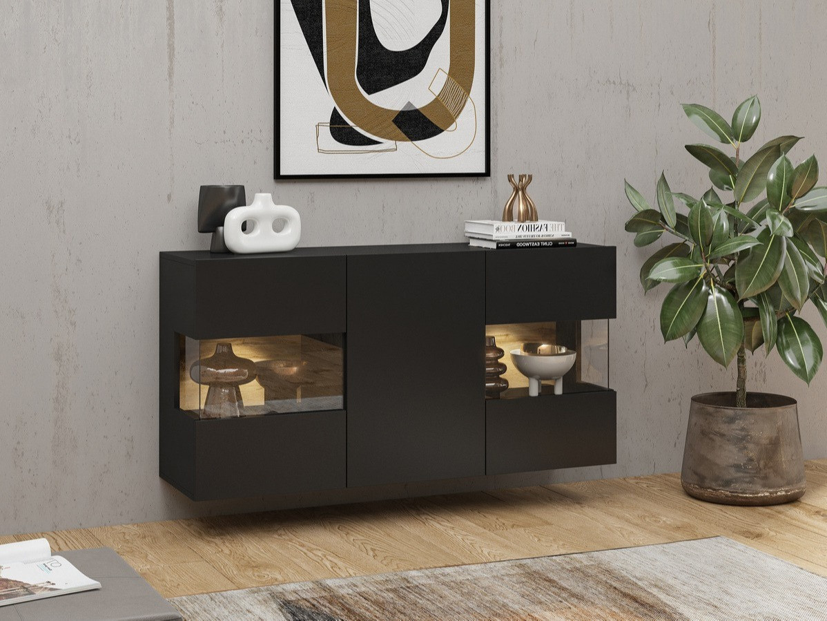 Sideboard Revmiru 102 (Black + Wotan Oak)