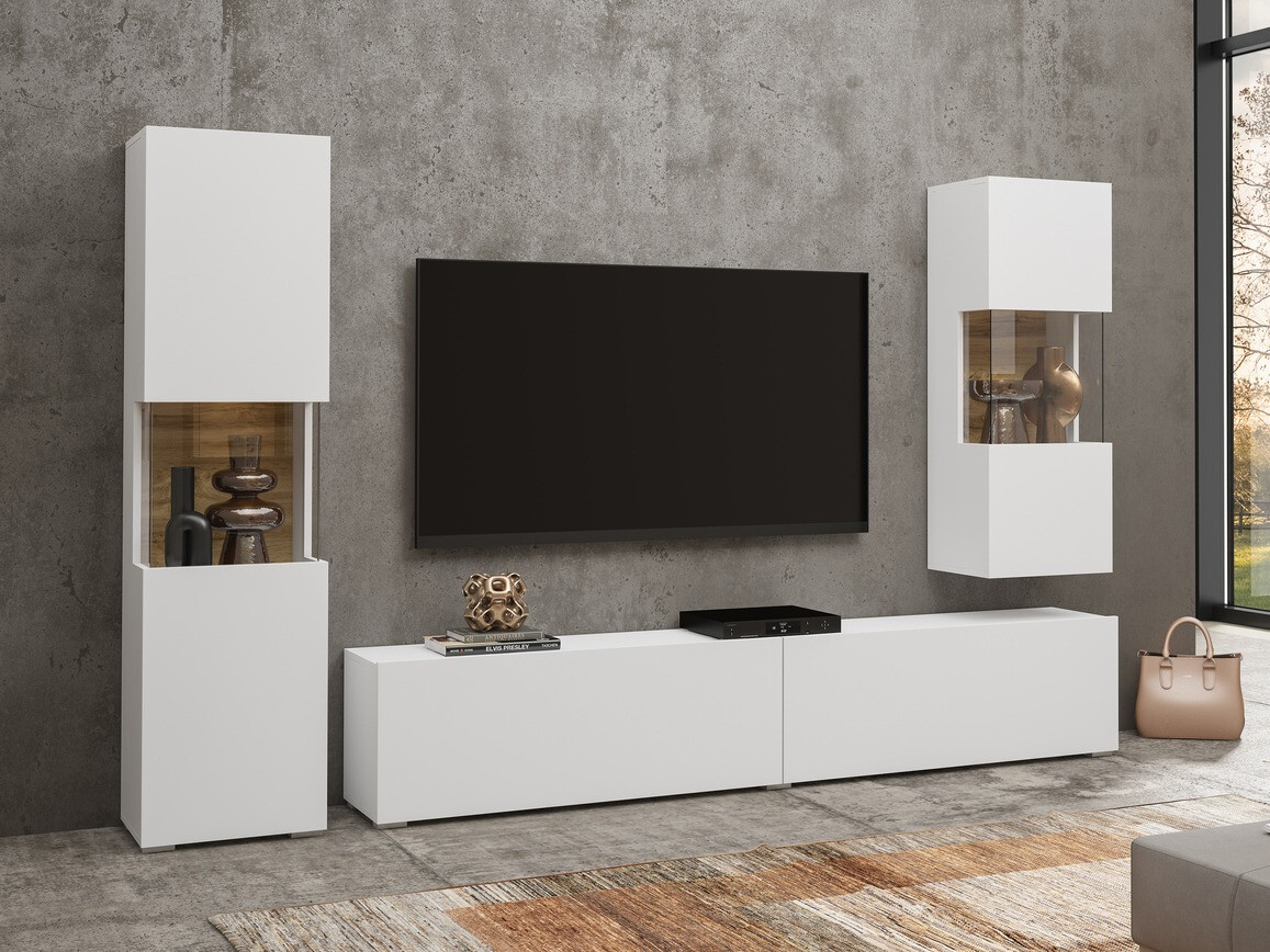 TV stand Revmiru 104 (White + Wotan Oak)