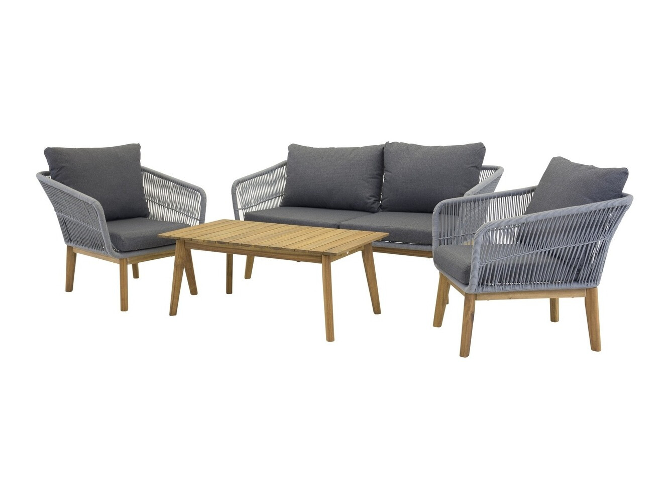 Outdoor furniture set Dallas 661 (Grey + Acacia)