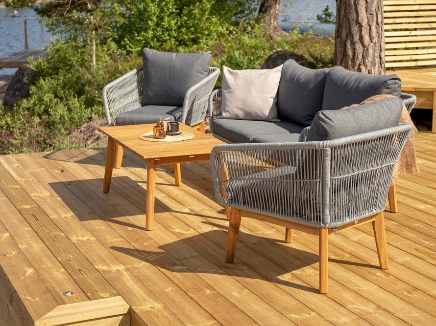Outdoor furniture set Dallas 661 (Grey + Acacia)