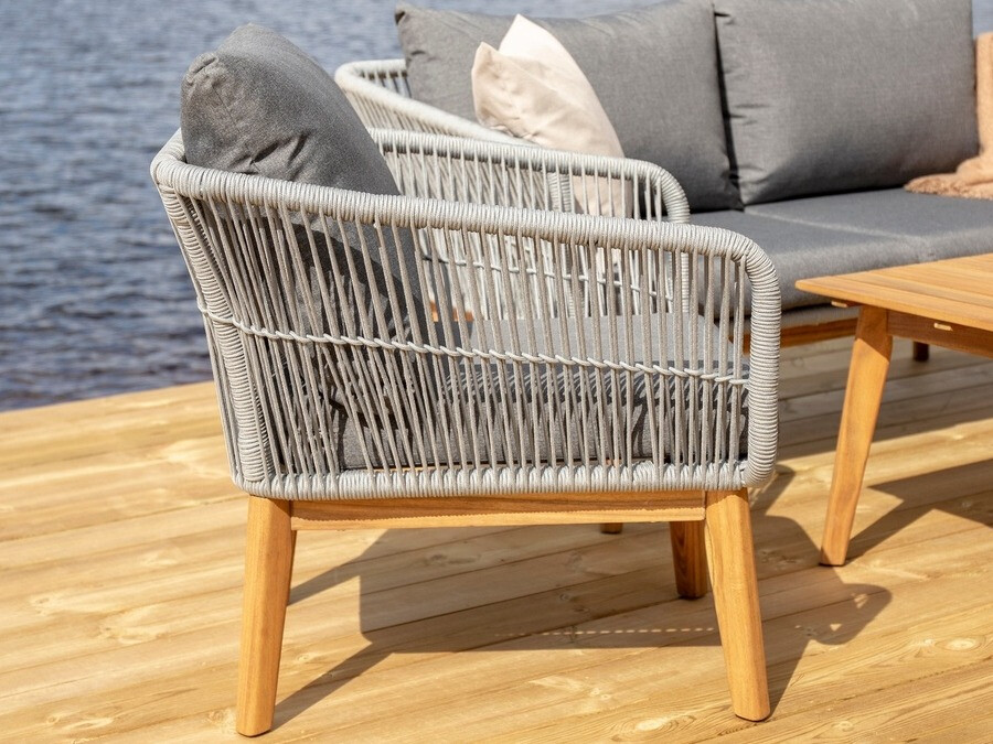 Outdoor furniture set Dallas 661 (Grey + Acacia)
