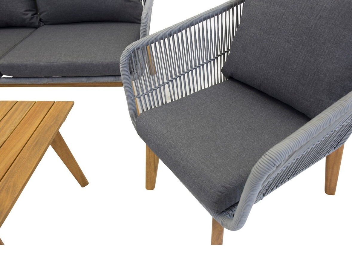 Outdoor furniture set Dallas 661 (Grey + Acacia)