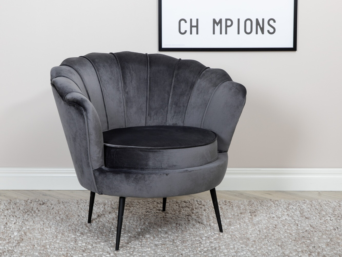 Armchair Dallas 1705 (Dark grey + Black)