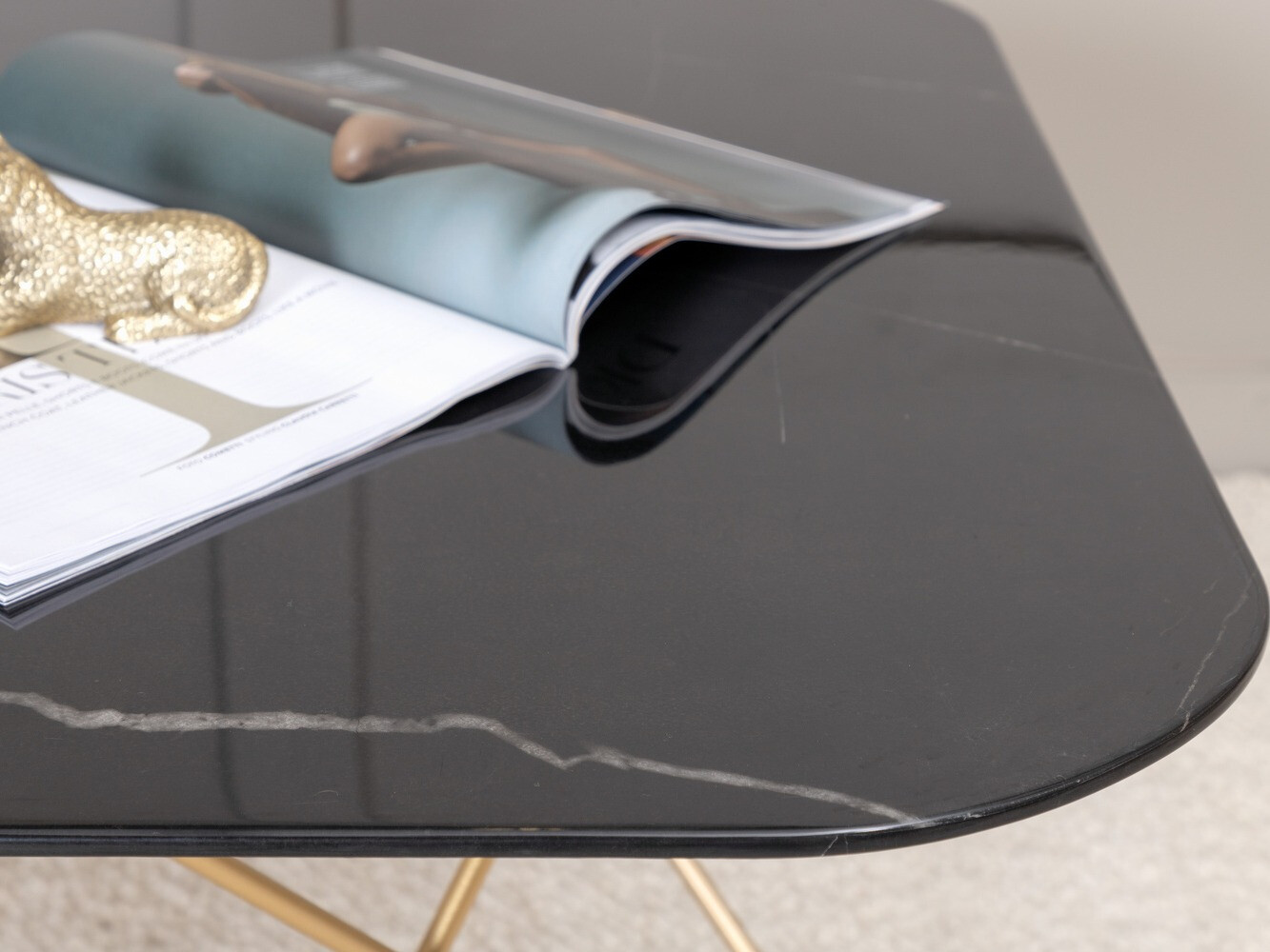 Coffee table Dallas 1723 (Black + Brass)