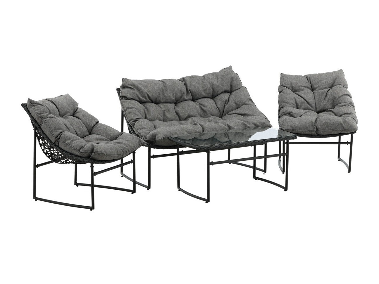 Outdoor furniture set Dallas 4732 (Black + Grey)