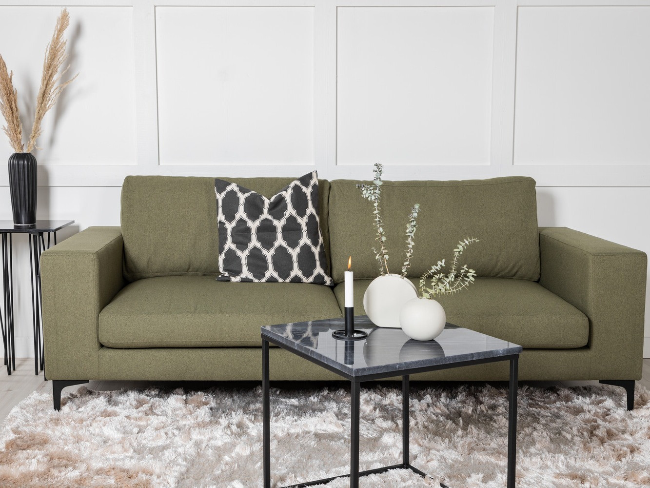 Sofa Dallas 2910 (Dusty green + Black)