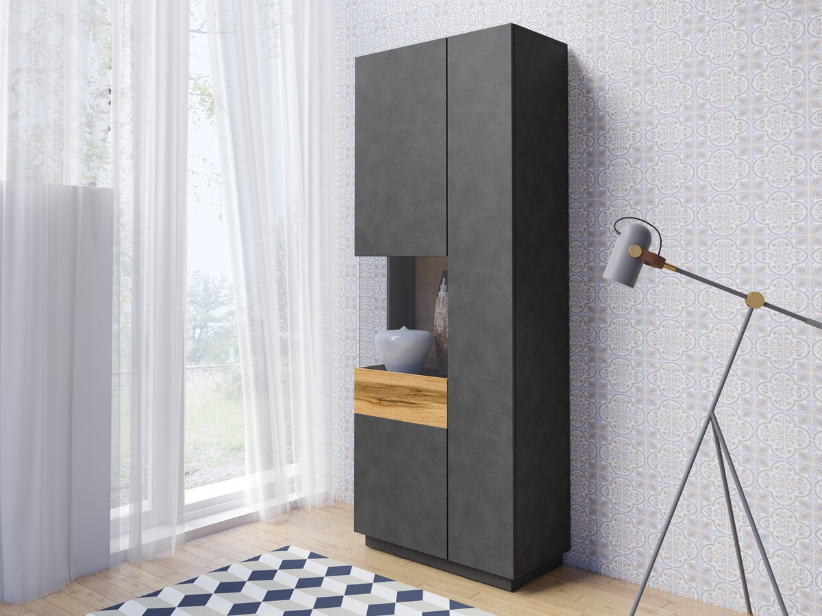 Bookcase Livlore 100 (Matera grey + Wotan Oak)