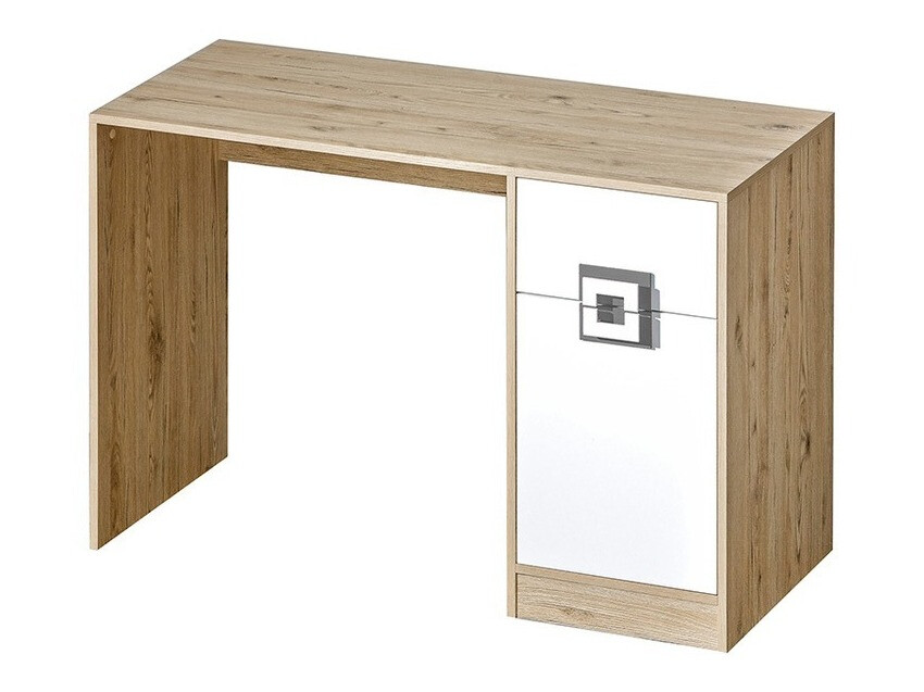 Desk Balvire 110 (Light oak + White + Grey)