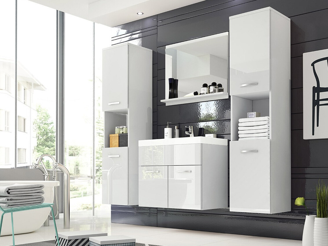 Bathroom set Sarasota 123 (White + Glossy white)