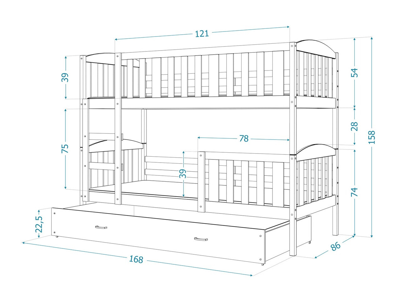 Bunk bed Aurora 104