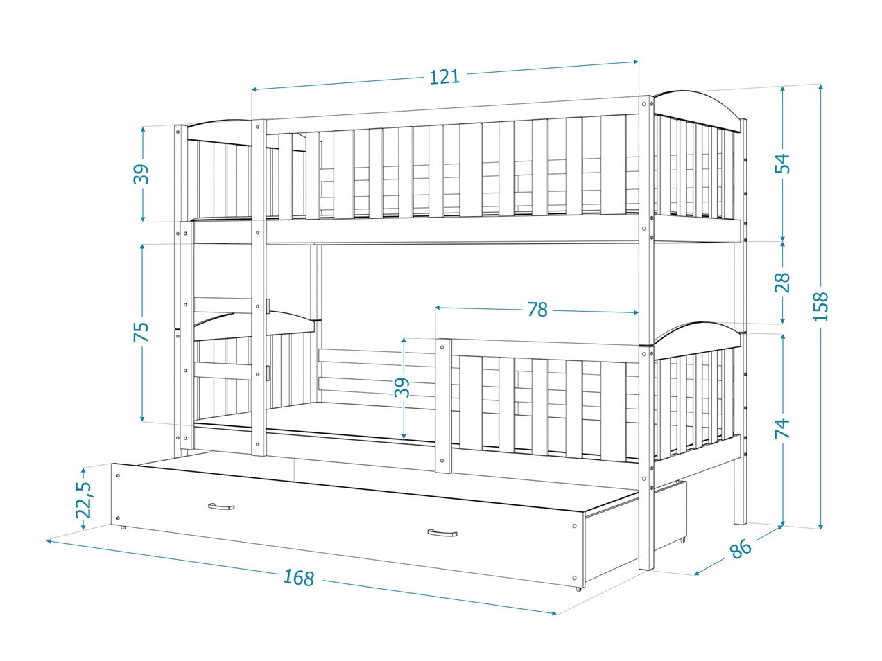 Bunk bed Aurora 104