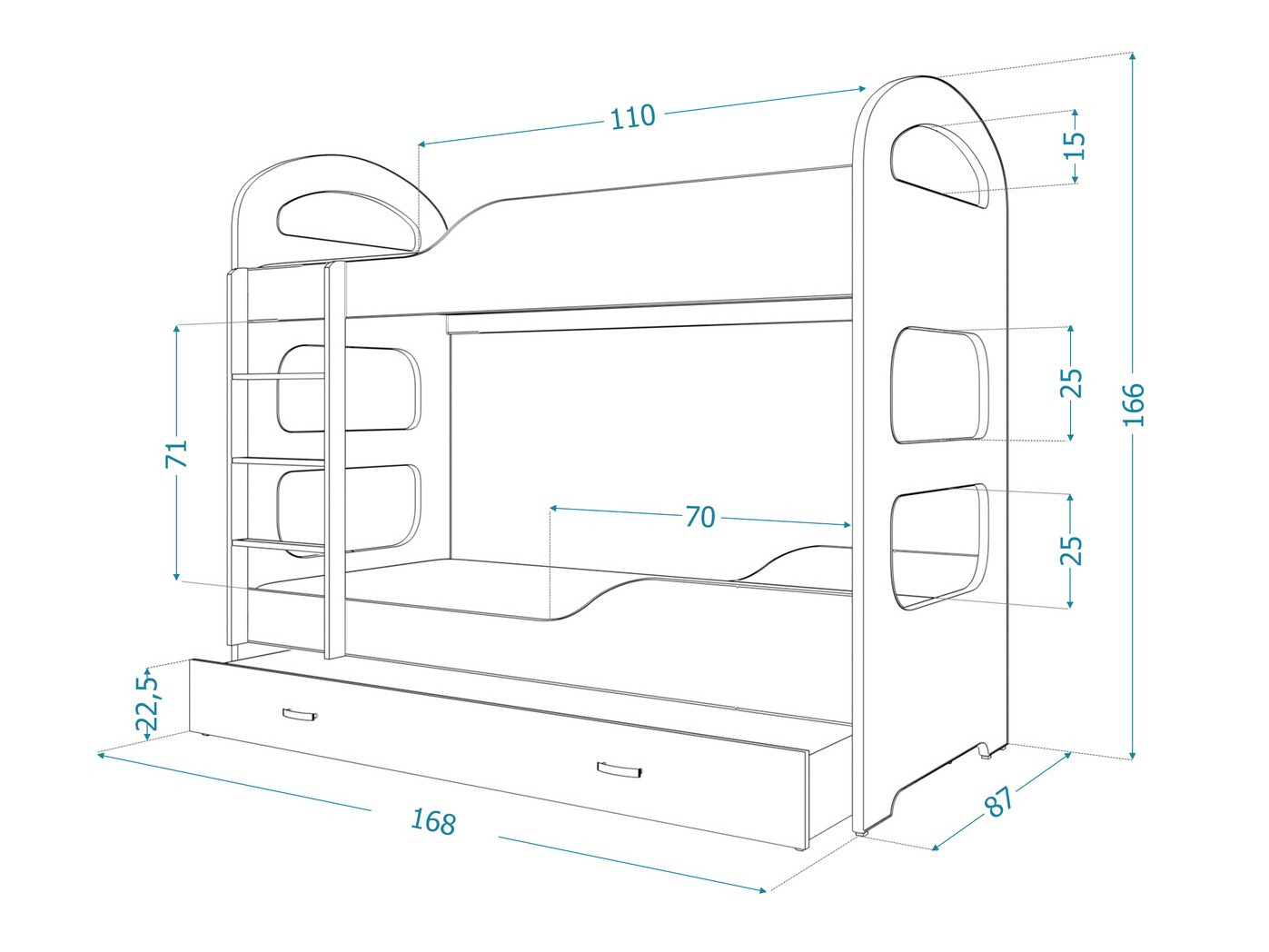 Bunk bed Aurora 114