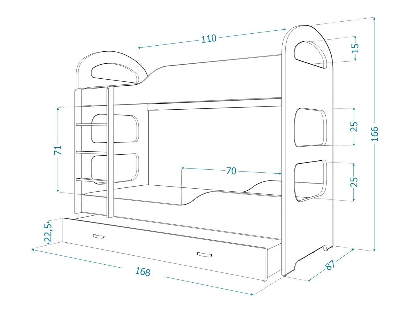Bunk bed Aurora 114