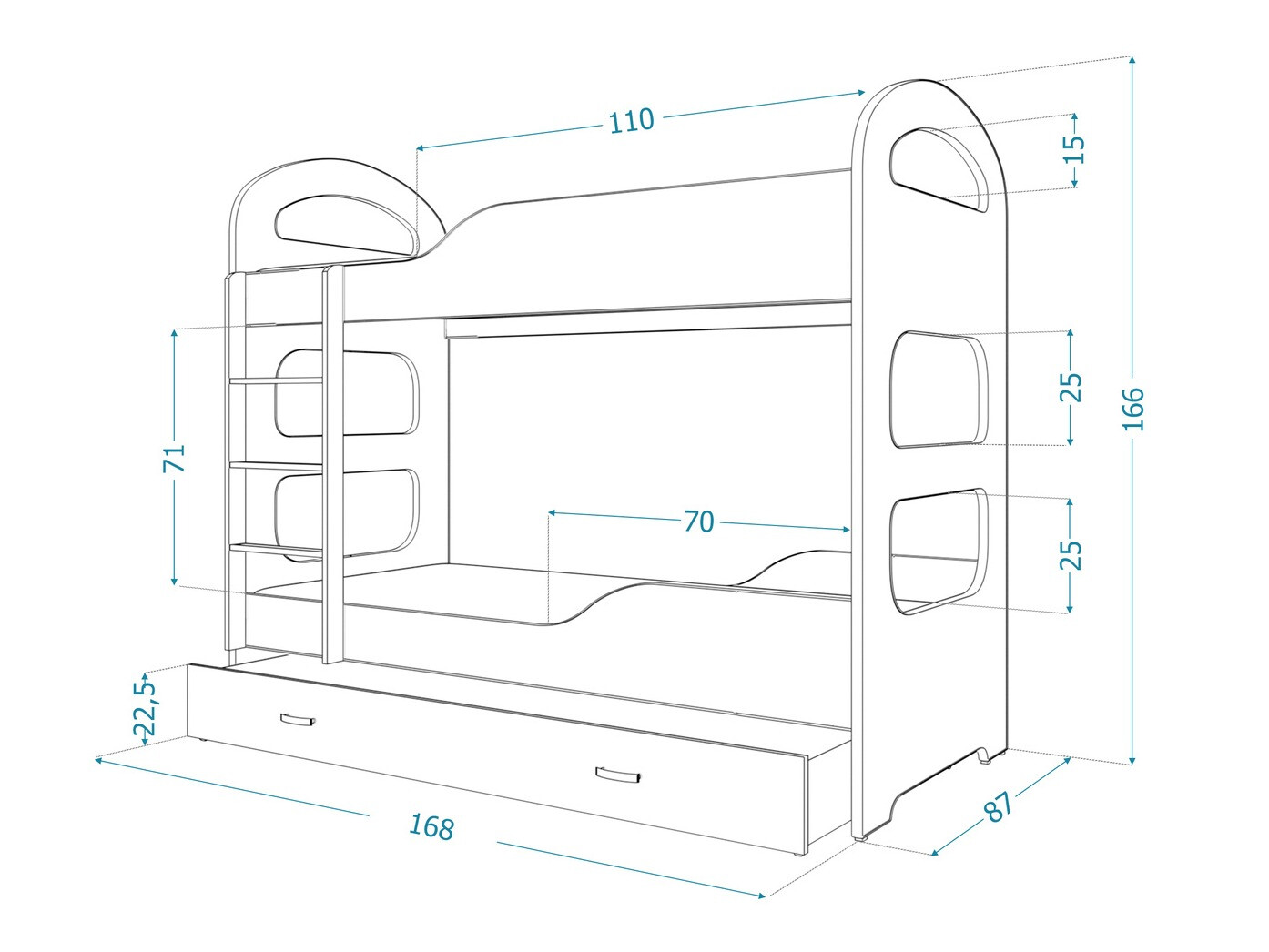 Bunk bed Aurora 114