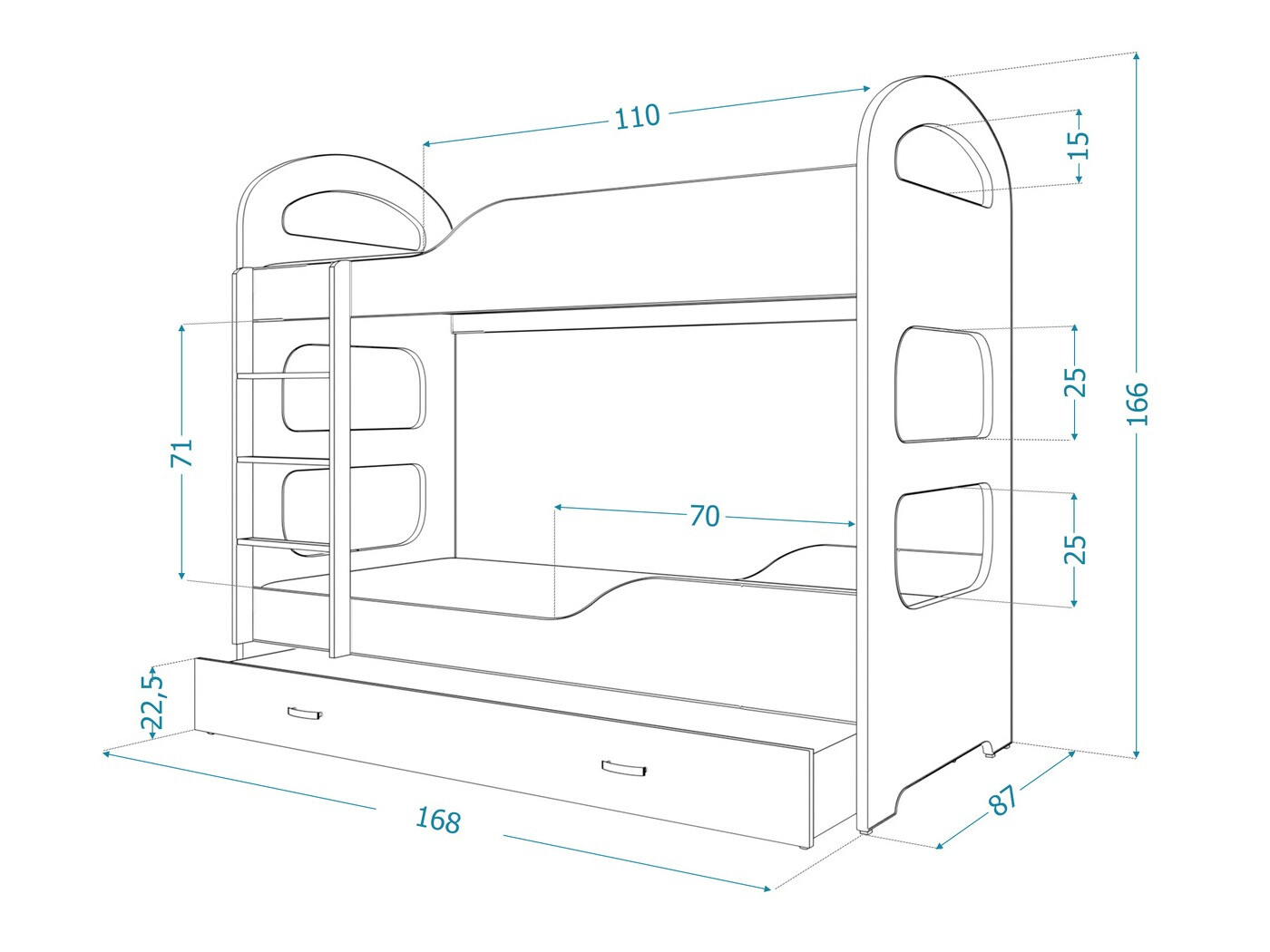 Bunk bed Aurora 114