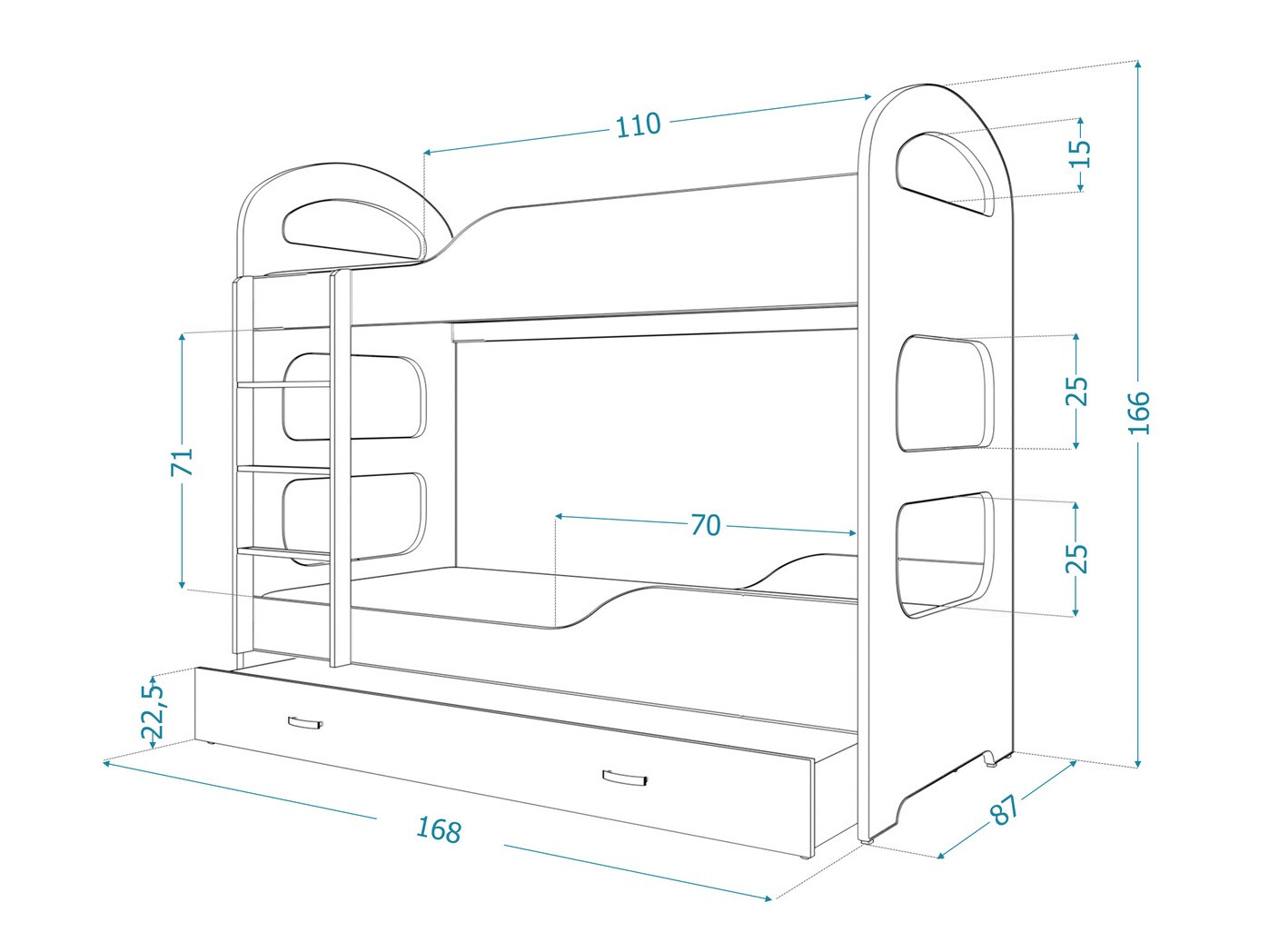 Bunk bed Aurora 114
