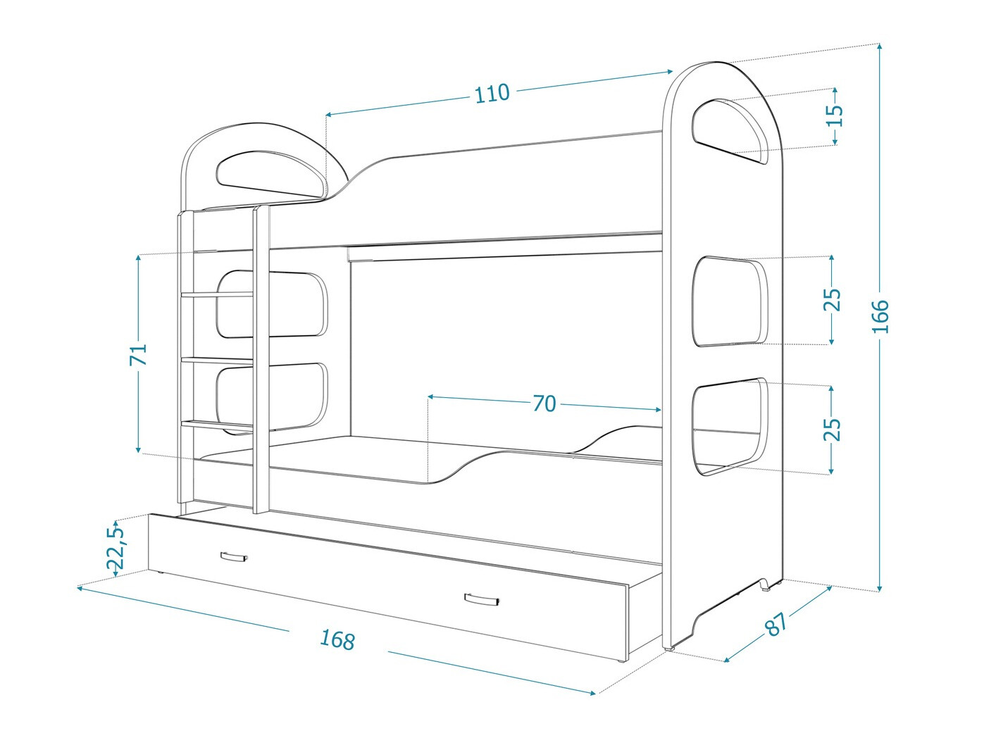 Bunk bed Aurora 114