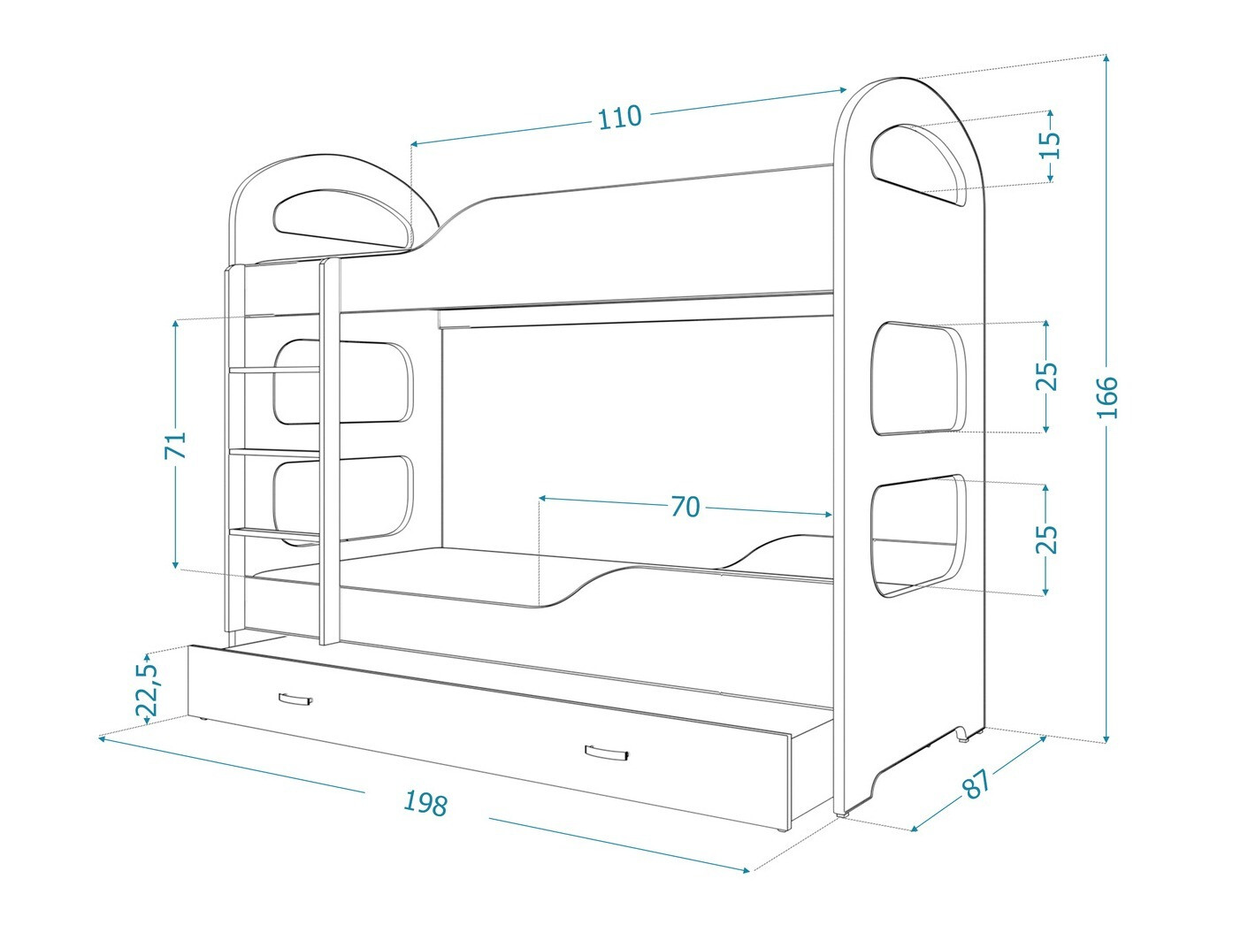 Bunk bed Aurora 115