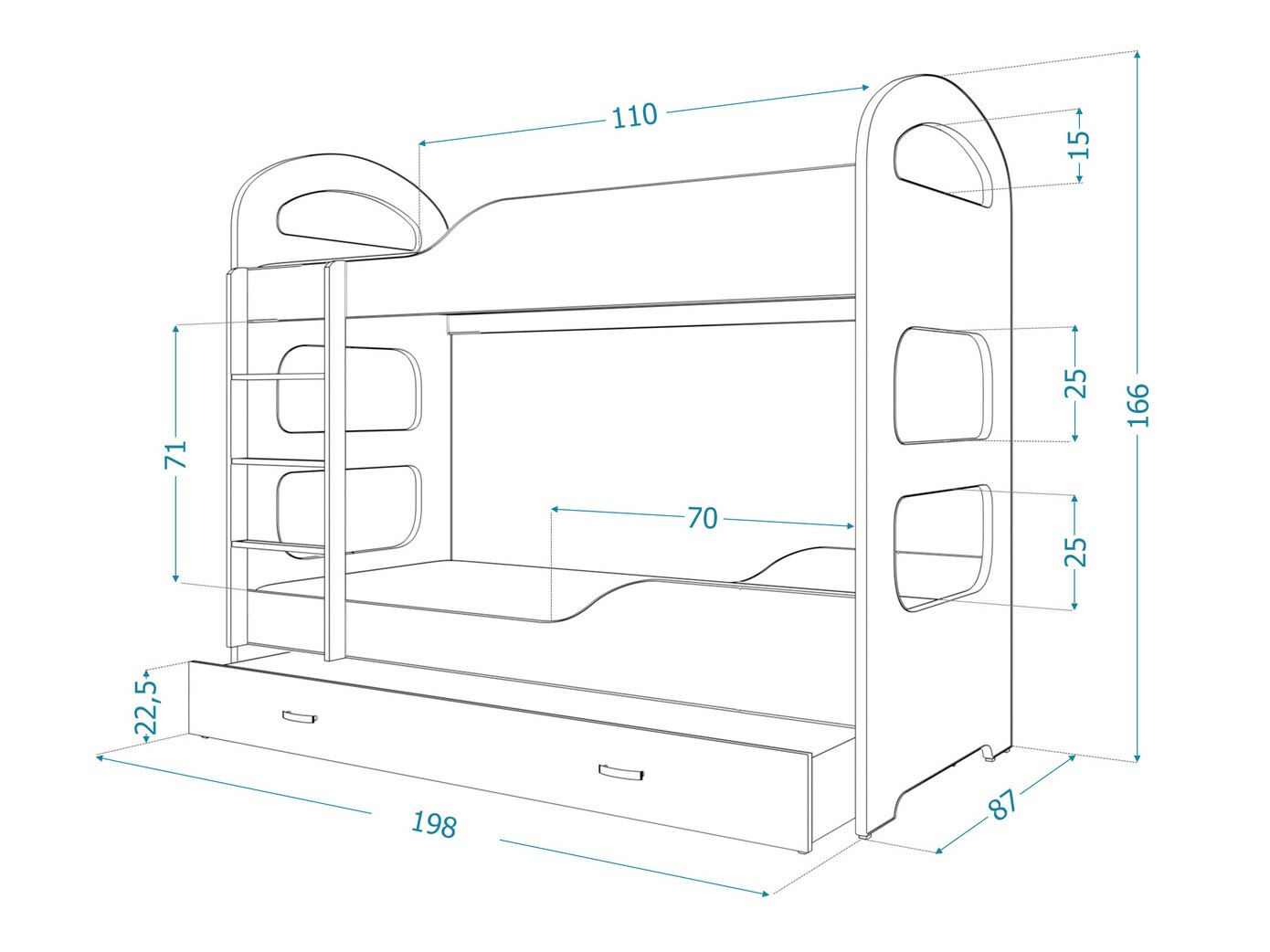 Bunk bed Aurora 115